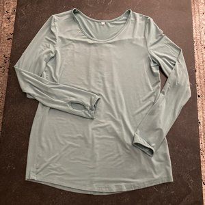 Yoga Blue-Green Long Sleeve Top 95% Soft Modal Size Medium